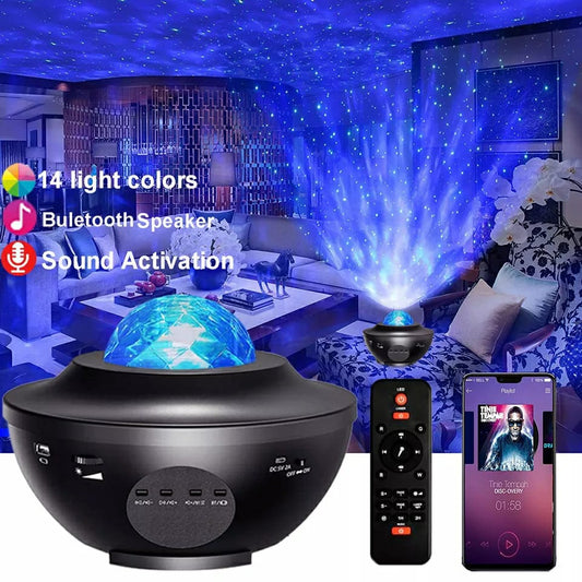 Galaxy Night Light Projector with Music Speaker